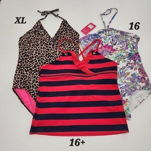 Set Of 3 Girls Size 16, 16+,XL Lands end Swimsuits & tops